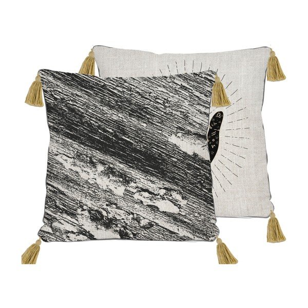 Čierno-béžový vankúš Madre Selva Hand, 45 x 45 cm-image-2