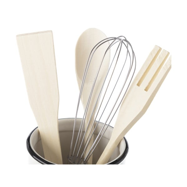 Bambusová súprava kuchynského náčinia 4 ks so stojanom - Casa Selección-image-1