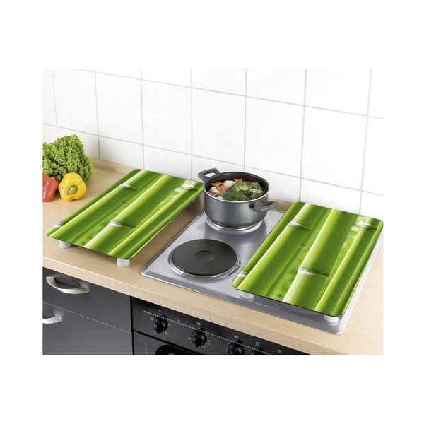 Sklenený kryt na sporák Bamboo, 2 ks-image-2