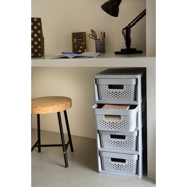 Sivý plastový pojazdný regál 29,5x65,5 cm Infinity – Curver-image-1