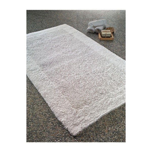 Biela kúpeľňová predložka Confetti Bathmats Natura Heavy, 55 × 60 cm