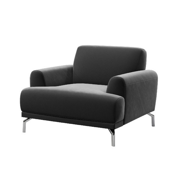 Tmavosivé zamatové kreslo MESONICA Puzo-image-2