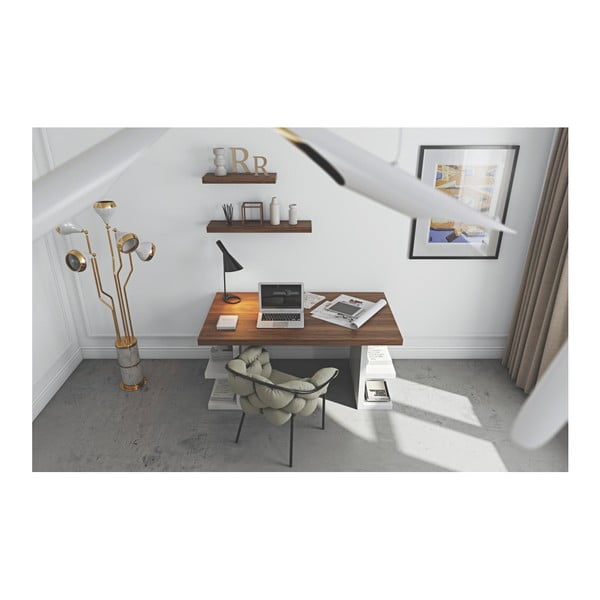 Polica s orechovou dyhou TemaHome Balda, dĺžka 90 cm-image-3