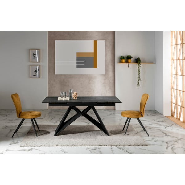 Čierny rozkladací jedálenský stôl Marckeric Hara-image-1