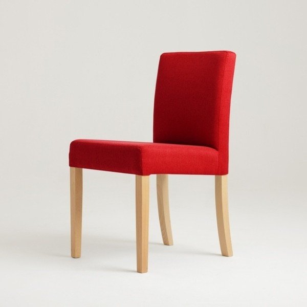Červená stolička s prírodnými nohami Custom Form Wilton-image-1
