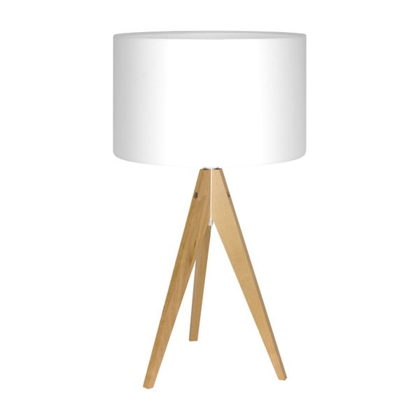 Biela stolová lampa 4room Artist, breza, Ø 33 cm