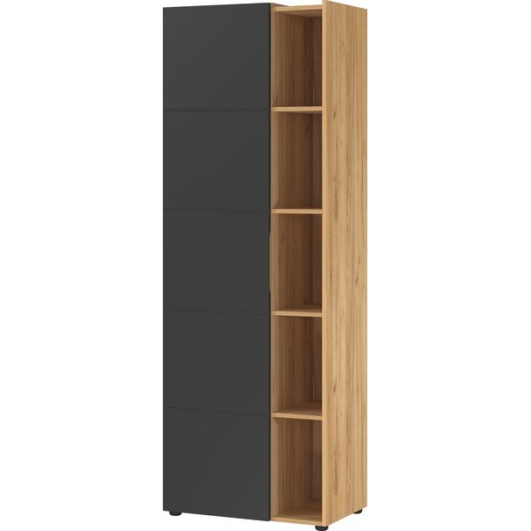 Tmavosivá knižnica v dekore duba 62x182 cm Olvera - Germania-image-1