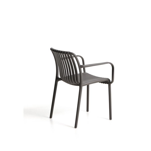 Tmavosivá plastová záhradná stolička Isabellini – Kave Home-image-4