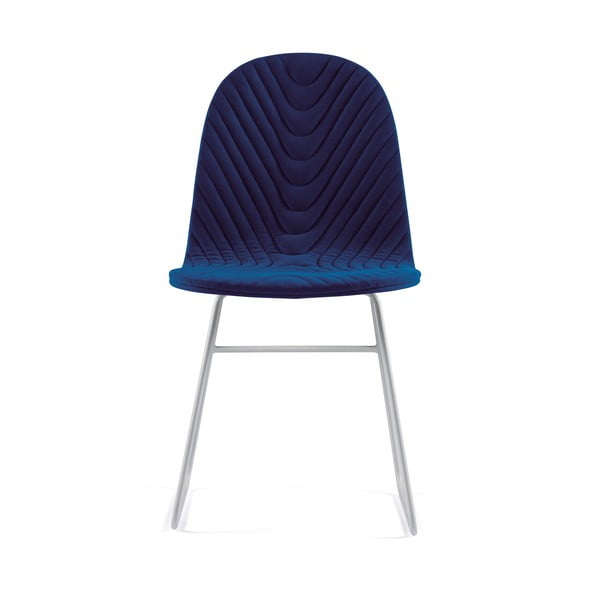 Tmavomodrá stolička s kovovými nohami IKER Mannequin V Wave