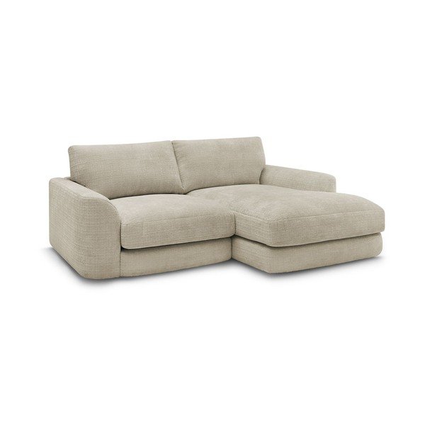 Béžová ženilková rohová pohovka (pravý roh/s leňoškou) Leonore – Bobochic Paris