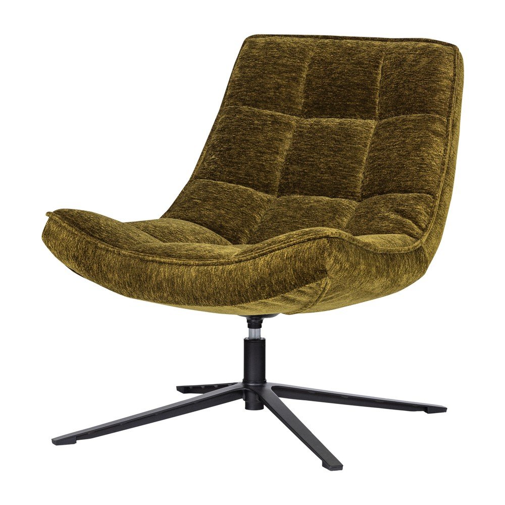 Zelené otočné ženilkové kreslo Maudi – WOOOD