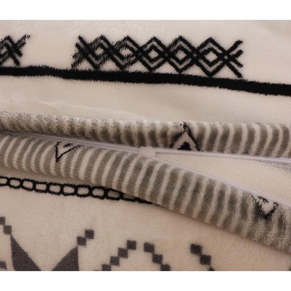 Čierno-krémovobiele obliečky na jednolôžko z mikroplyšu 140x200 cm – My House-image-4