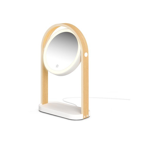 Kozmetické zrkadlo s dreveným rámom (zväčšenie 10x) 12x38 cm Bellwood – Umbra