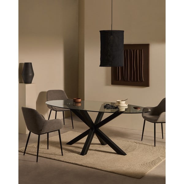 Jedálenský stôl so sklenenou doskou 100x200 cm Argo – Kave Home-image-1