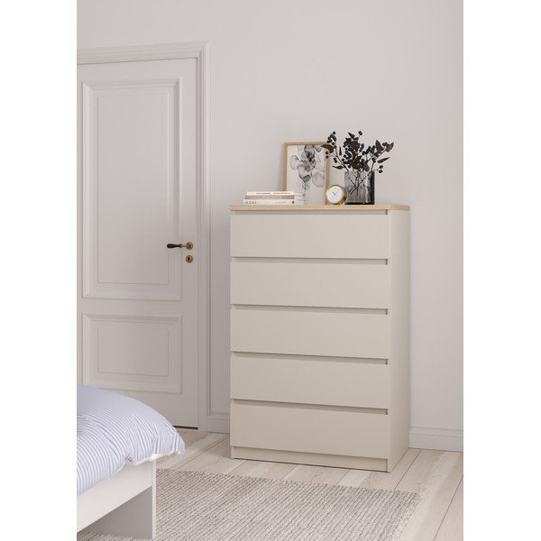 Krémovobiela komoda 77x121x50 cm Naia – Tvilum-image-1