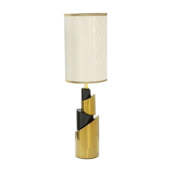 Biela stolová lampa s konštrukciou v zlatej farbe Mauro Ferretti Tower