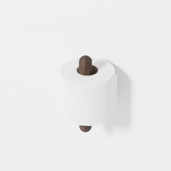 Nástenný držiak na toaletný papier z orechového dreva Wireworks Yoku-image-2