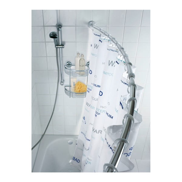 Teleskopická konzola v striebornej farbe prehnutého tvaru na sprchový záves Wenko-image-3