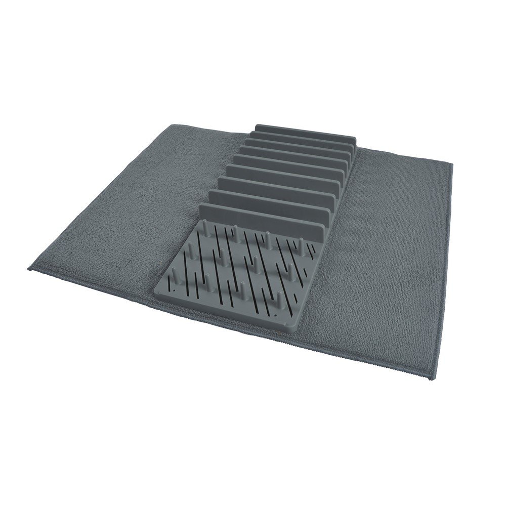 E-shop Sivá plastová odkvapkávacia podložka na riad 50x38 cm – Homéa