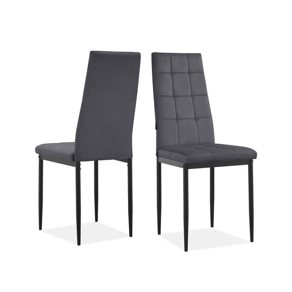Antracitové zamatové jedálenské stoličky v súprave 2 ks Becca – Støraa-image-3