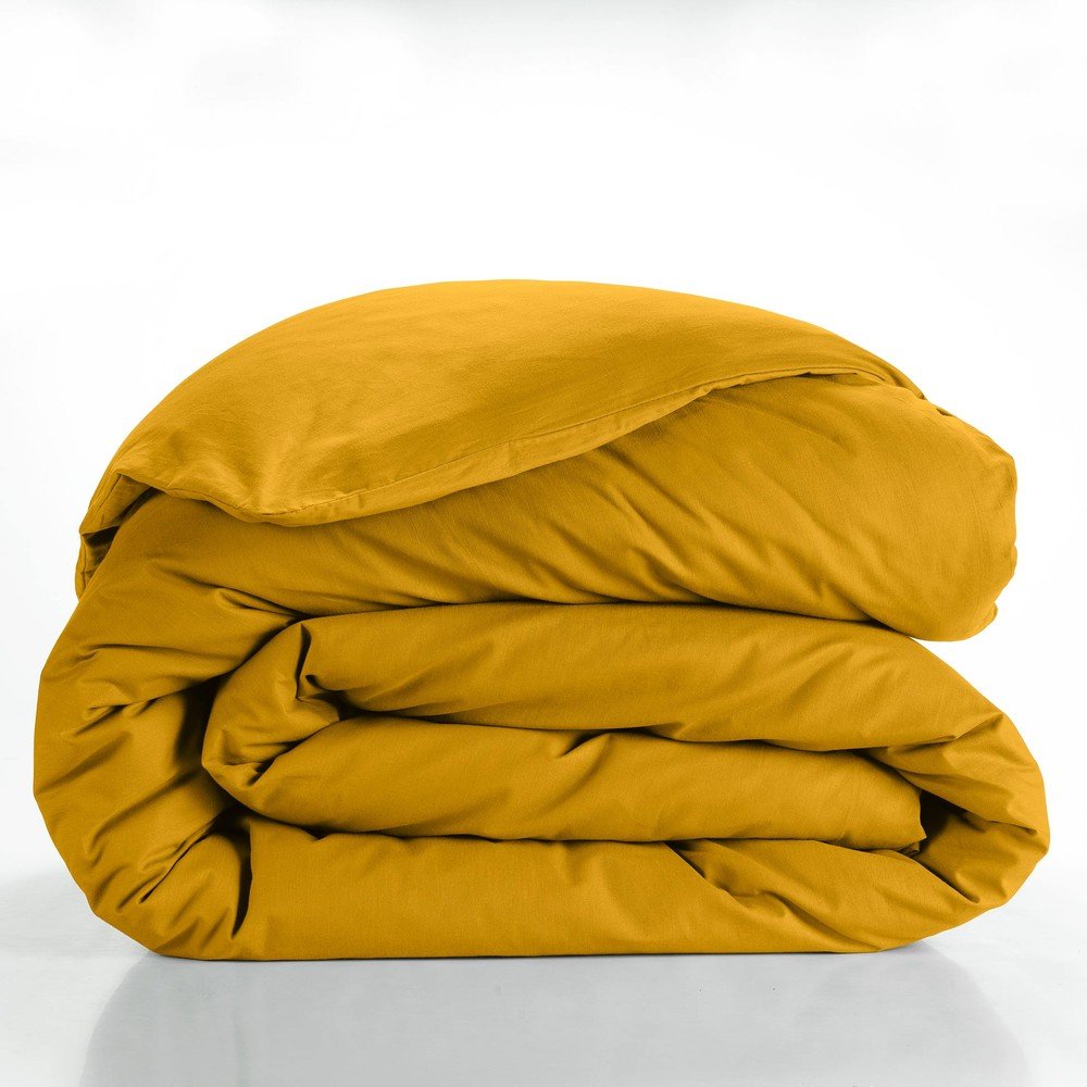 E-shop Žltá bavlnená obliečka na perinu na dvojlôžko/predĺžená 240x220 cm Lina – douceur d'intérieur
