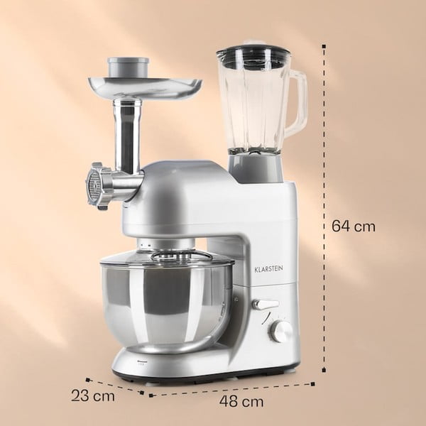 Sivý multifunkčný kuchynský robot Klarstein Lucia Argentea-image-2