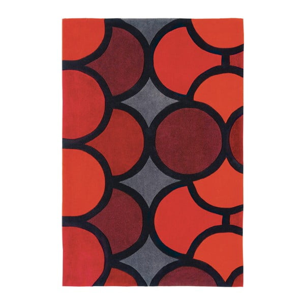 Červený koberec Asiatic Carpets Harlequin Waves, 180 x 120 cm
