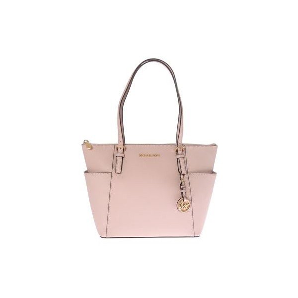 Svetloružová kožená kabelka Michael Kors Jet Set