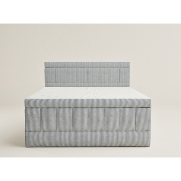 Sivá boxspring posteľ s úložným priestorom 200x200 cm Caya – Maison de Rêve-image-2