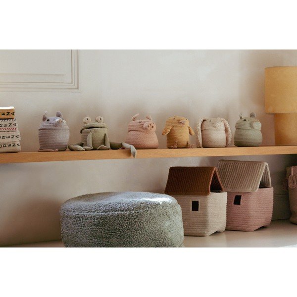 Sivý látkový detský kôš na hračky ø 15x15 cm Mini Renata the Rat – Lorena Canals-image-4