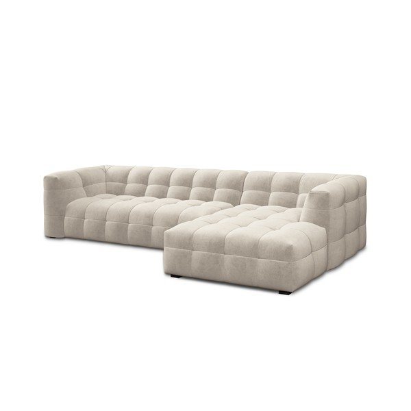 Béžová zamatová rohová pohovka Windsor & Co Sofas Vesta, pravý roh-image-3