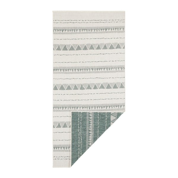 Zeleno-krémový vonkajší koberec NORTHRUGS Bahamas, 80 x 350 cm