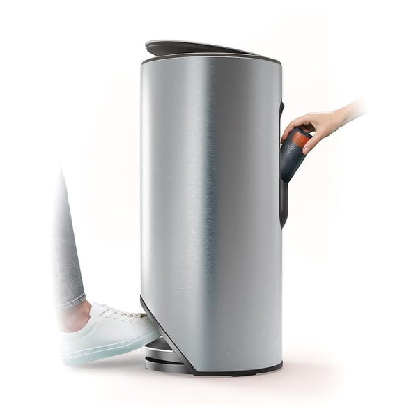 Nášľapný odpadkový kôš z nehrdzavejúcej ocele v lesklo striebornej farbe 30 l Arc – Joseph Joseph-image-4