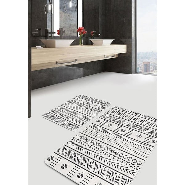 Čiernobiele kúpeľňové predložky v súprave 2 ks 60x100 cm – Mila Home-image-3
