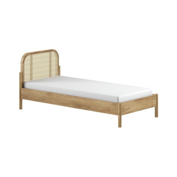 Jednolôžková posteľ z dubového dreva s roštom 90x200 cm v prírodnej farbe Olive Rotan – Vipack