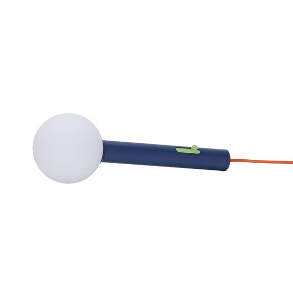 Modrá kovová LED stolová lampa so stmievačom so skleneným tienidlom (výška  30 cm) Talk – Hübsch-image-2