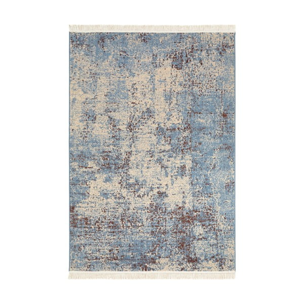 Modro-sivý koberec s podielom recyklovanej bavlny Nouristan, 80 x 150 cm
