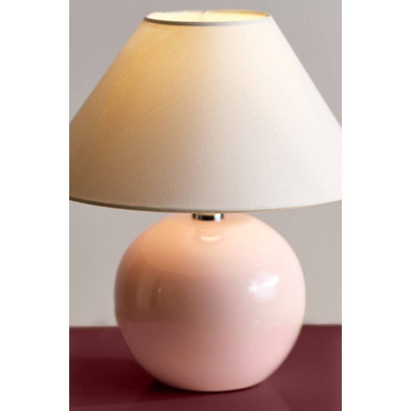 Svetloružová/krémovobiela keramická stolová lampa (výška  29 cm) Karamell – Jotex-image-1