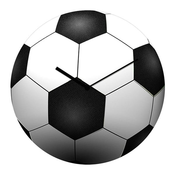 Sklenené hodiny Futbal, 34 cm