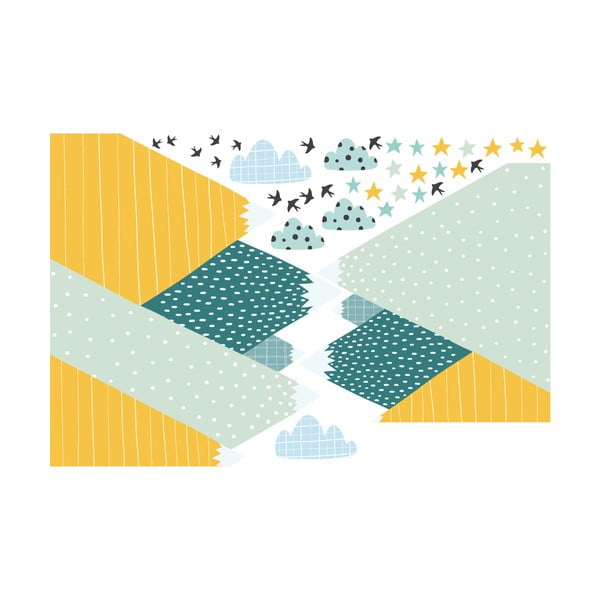 Nástenná samolepka Ambiance Giant Kid Sticker Scandinavian Mountains Ziska-image-1