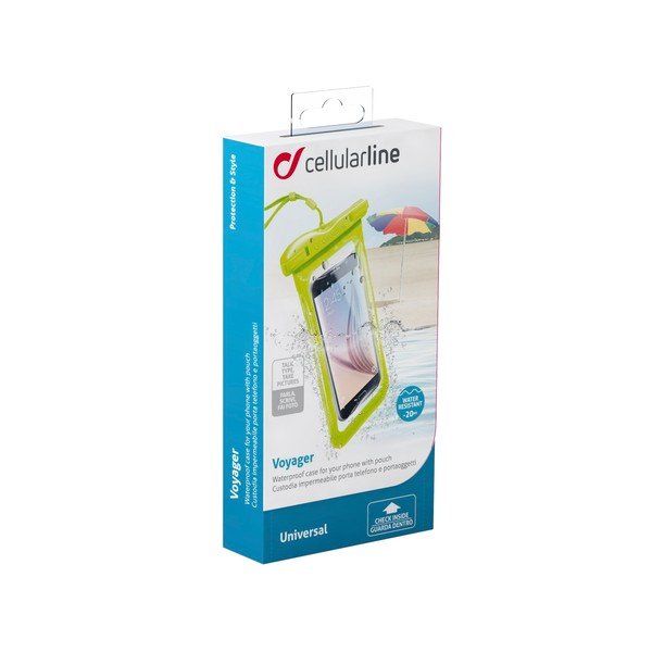 Vodoodolné univerzálne puzdro Cellularline VOYAGER, limetkové-image-1