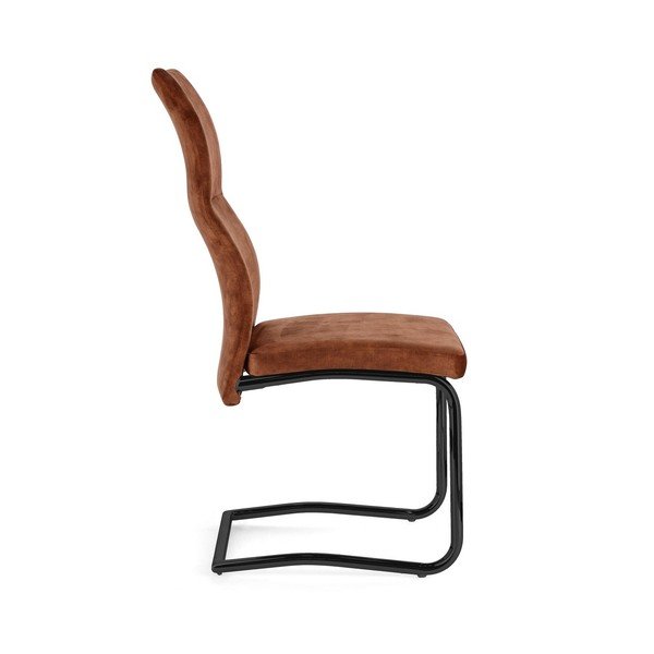 Koňakovohnedá čalúnená jedálenská stolička Thelma – Bizzotto-image-3