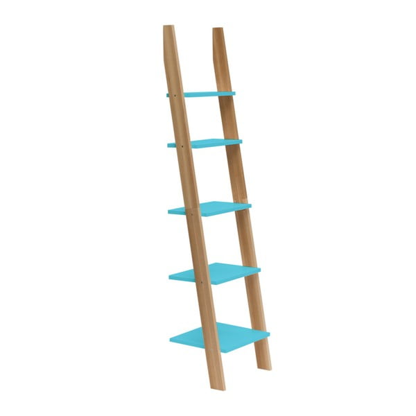 Tyrkysovomodrá rebríková polica Ragaba ASHME, šírka 45 cm
