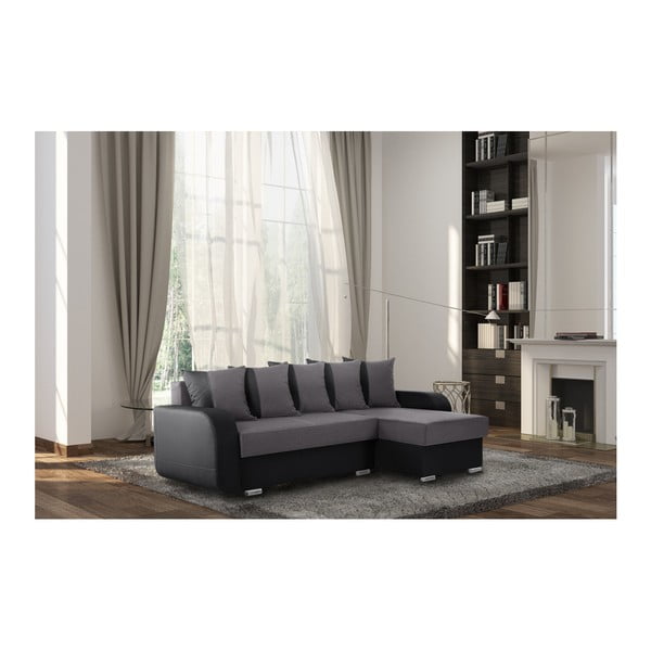 Čierno-sivá sedačka Interieur De Famille Paris Destin, pravý roh-image-4