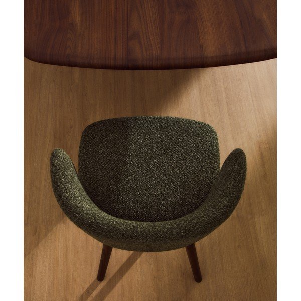 Zelené čalúnené jedálenské kreslo Ciselia – Kave Home-image-1
