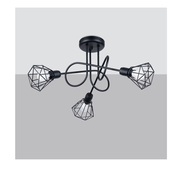 Čierne stropné svietidlo ø 10 cm Varpu – Sollux-image-4