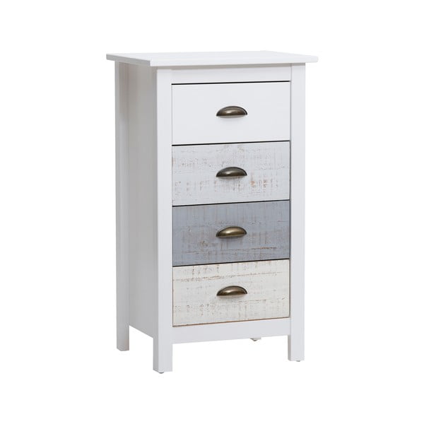 Vysoká bielo-sivá komoda so 4 zásuvkami Marckeric Romantica, 46 × 80 cm-image-2