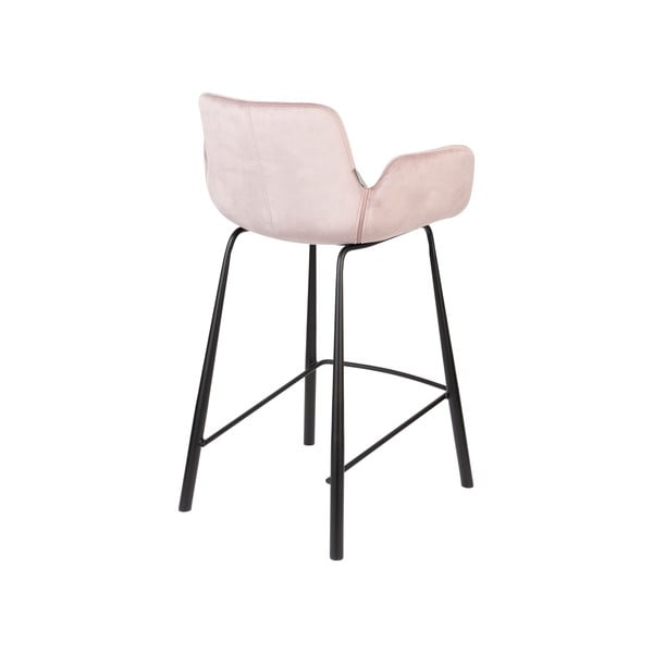 Svetloružové zamatové barové stoličky v súprave 2 ks 91,5 cm Brit – Zuiver-image-4
