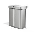 Oceľový odpadkový kôš 34+24 l na triedený odpad/bezdotykový v striebornej farbe Dual Sensor – simplehuman