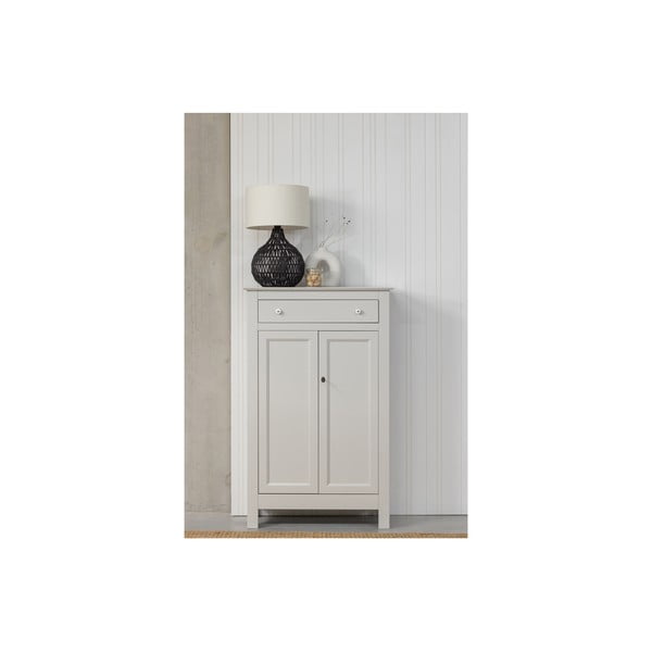 Svetlosivá vysoká uzamykateľná komoda z borovicového dreva 93x150 cm Eva – WOOOD-image-4